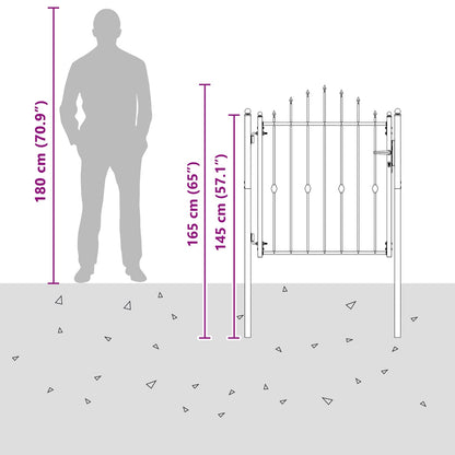 Fence Gate HORST 100 x 100 cm Metal Black Lockable