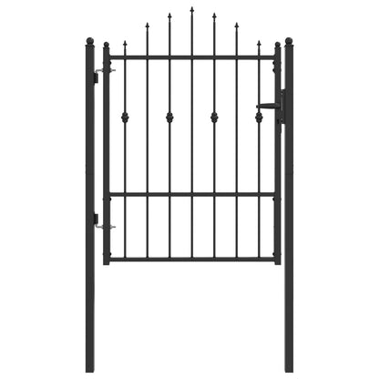 Fence Gate HORST 100 x 125 cm Metal Black Lockable
