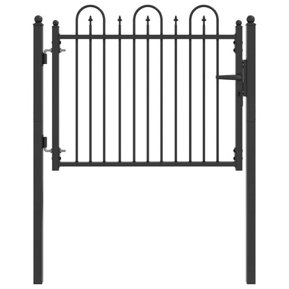Fence Gate HORST 100 x 75 cm Metal Black Lockable