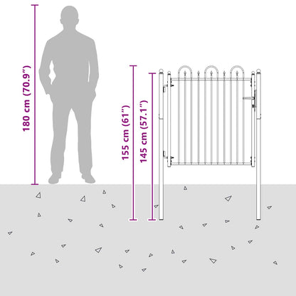 Fence Gate HORST 100 x 100 cm Metal Black Lockable