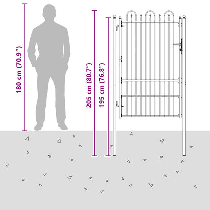 Fence Gate HORST 100 x 150 cm Steel Black Lockable