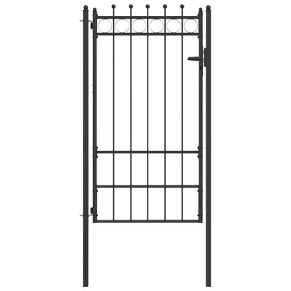 Fence Gate HORST 100 x 175 cm Metal Black Lockable