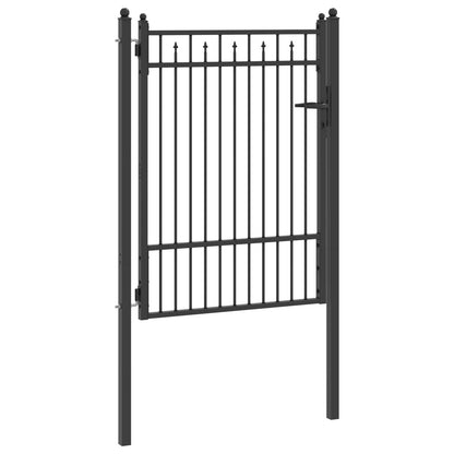 Fence Gate HORST 100 x 125 cm Metal Black Lockable