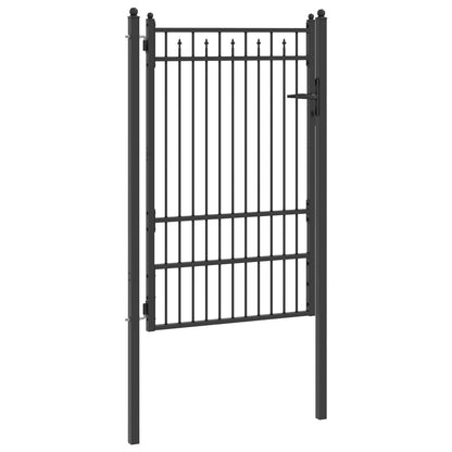 Fence Gate HORST 100 x 150 cm Metal Black Lockable