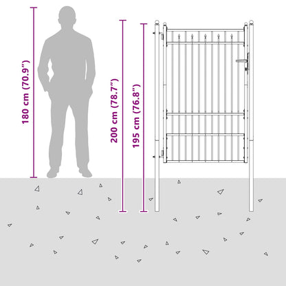 Fence Gate HORST 100 x 150 cm Metal Black Lockable
