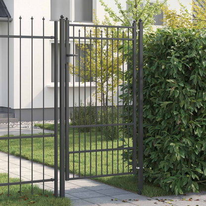 Fence Gate HORST 100 x 175 cm Metal Black Lockable
