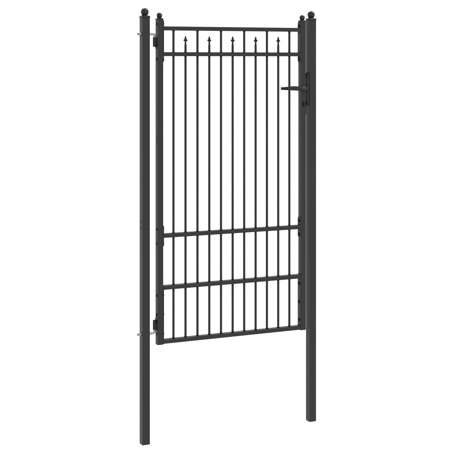 Fence Gate HORST 100 x 175 cm Metal Black Lockable