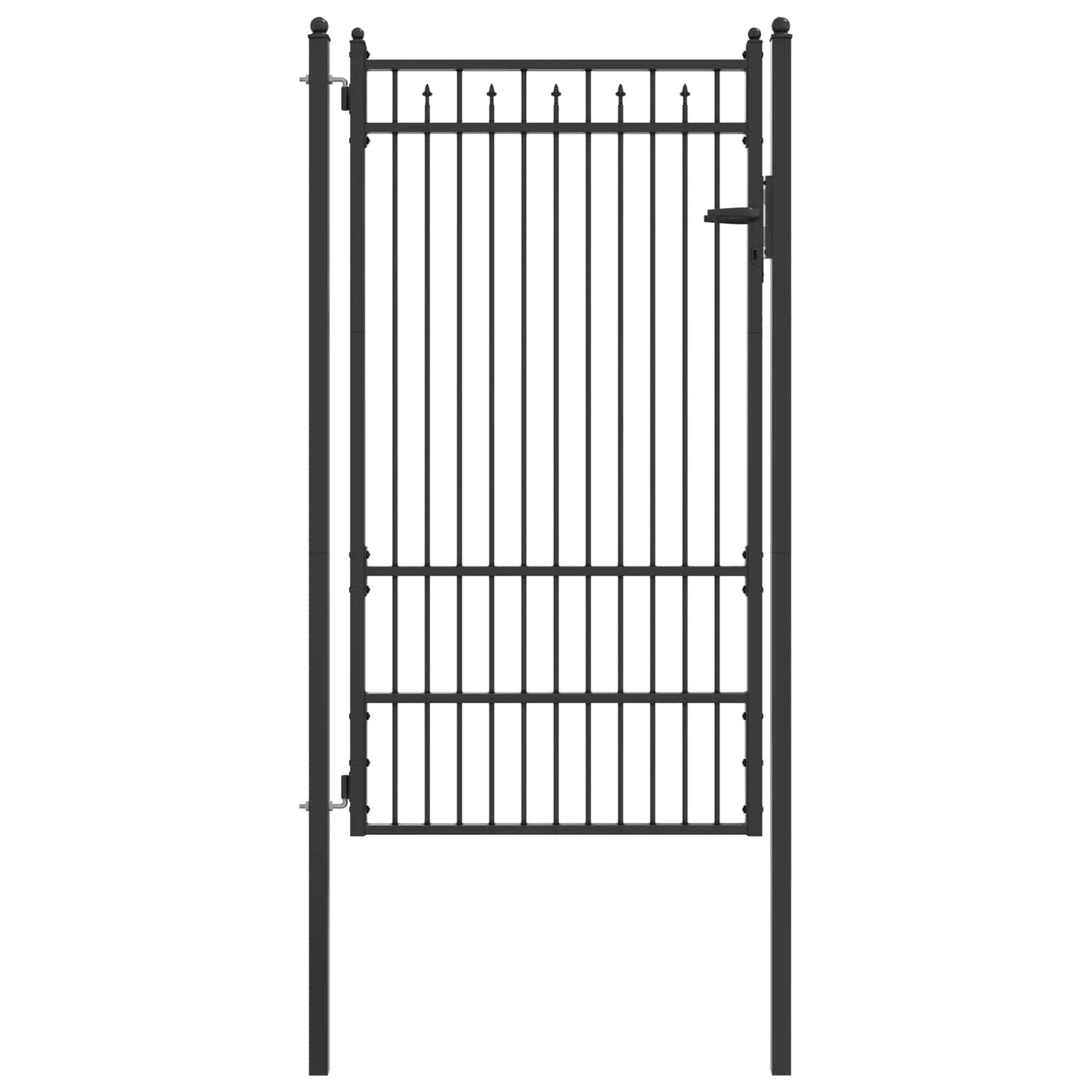 Fence Gate HORST 100 x 175 cm Metal Black Lockable