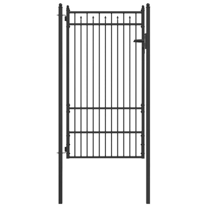 Fence Gate HORST 100 x 175 cm Metal Black Lockable