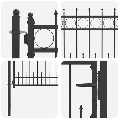 Fence Gate HORST 100 x 75 cm Metal Black Lockable