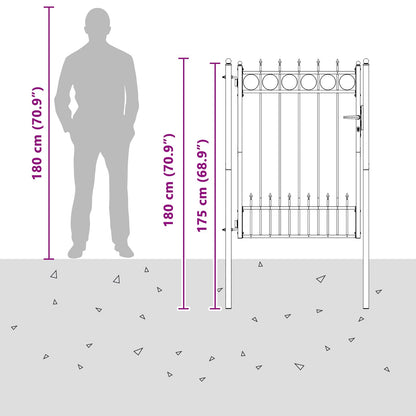 Fence Gate HORST Steel Black Lockable