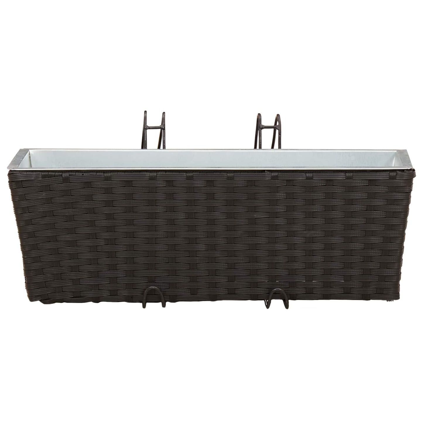 Railing 2 pcs Black 50 x 17 x 17 cm Metal