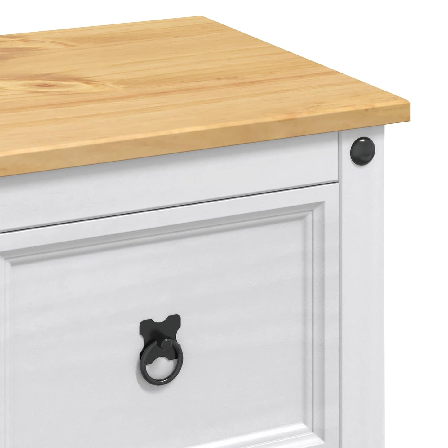 Kitchen Storage White and Honey Wax 112 x 70 x 91.5 cm