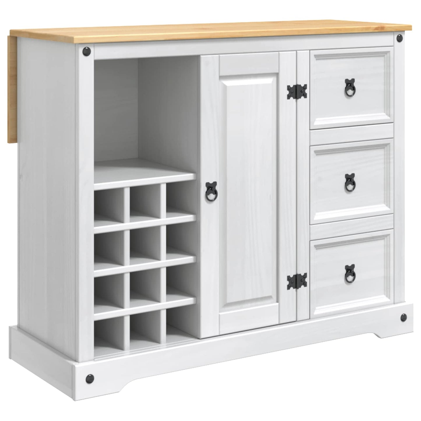 Kitchen Storage White and Honey Wax 112 x 70 x 91.5 cm