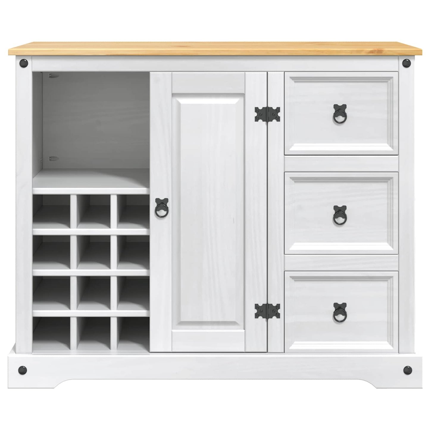 Kitchen Storage White and Honey Wax 112 x 70 x 91.5 cm