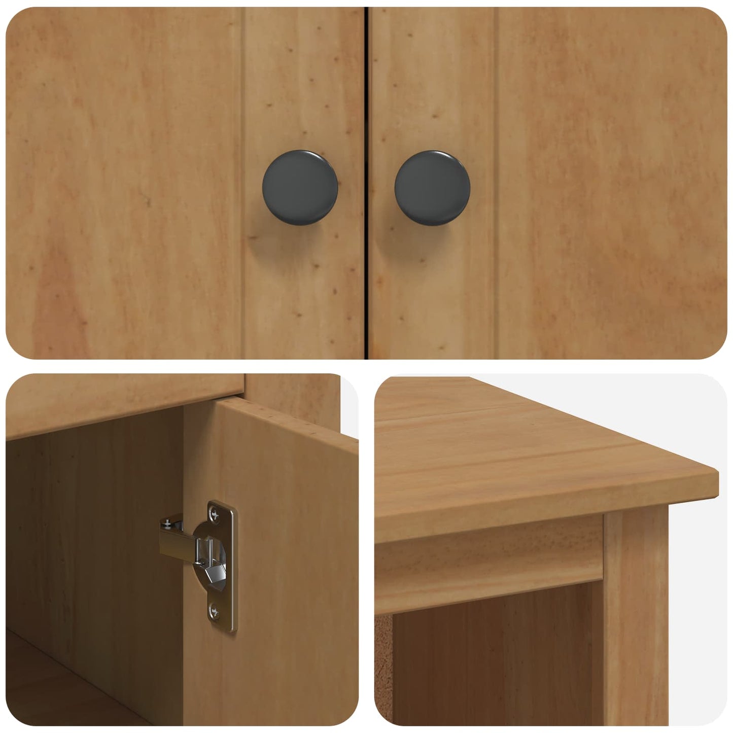 Microwave Sideboard PANAMA Honey Wax 99.5 x 44 x 86.5 cm