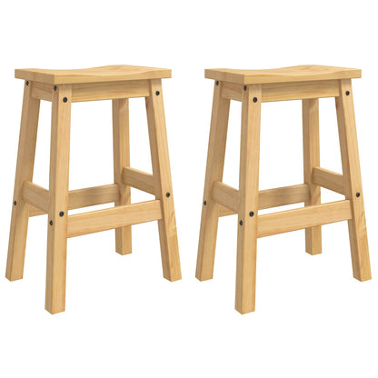Bar Stool 2 pcs Honey Wax 44 x 30 x 63 cm Solid-Pine