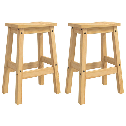 Bar Stool 2 pcs Honey Wax 44 x 30 x 63 cm Solid-Pine