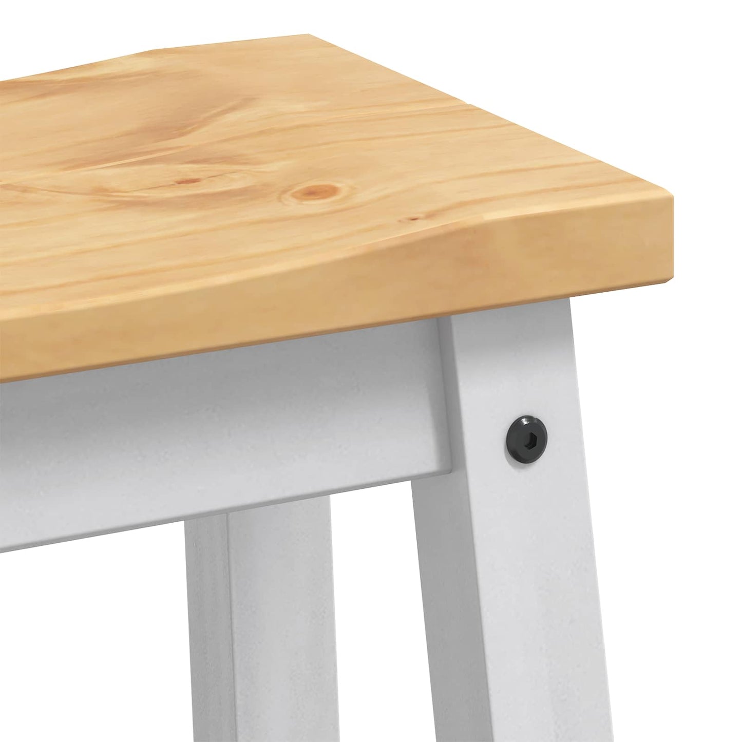 Bar Stool 2 pcs White and Honey Wax 44 x 30 x 63 cm Solid-Pine