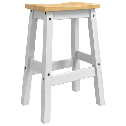 Bar Stool 2 pcs White and Honey Wax 44 x 30 x 63 cm Solid-Pine