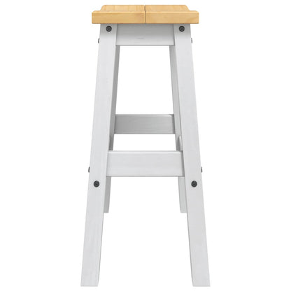 Bar Stool 2 pcs White and Honey Wax 44 x 30 x 63 cm Solid-Pine