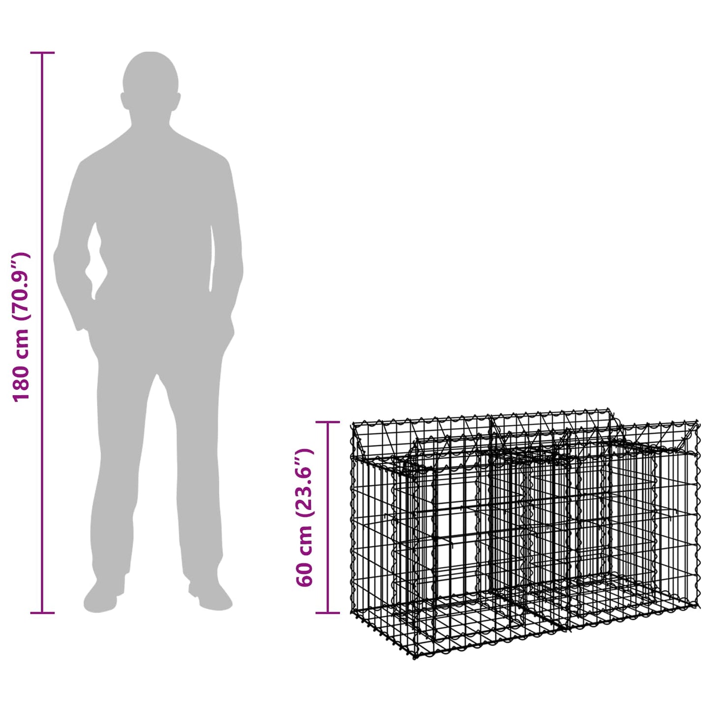 Gabion Raised Bed Silver