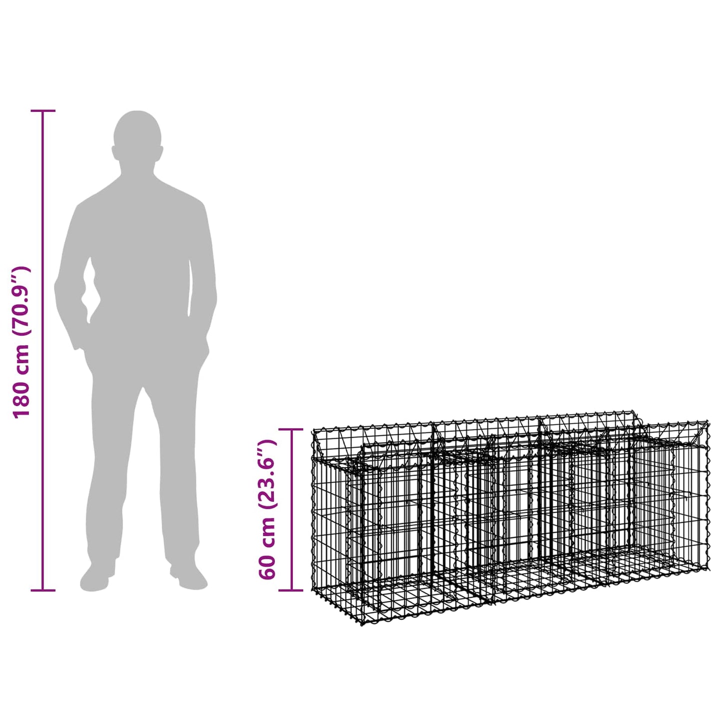 Gabion Raised Bed Silver