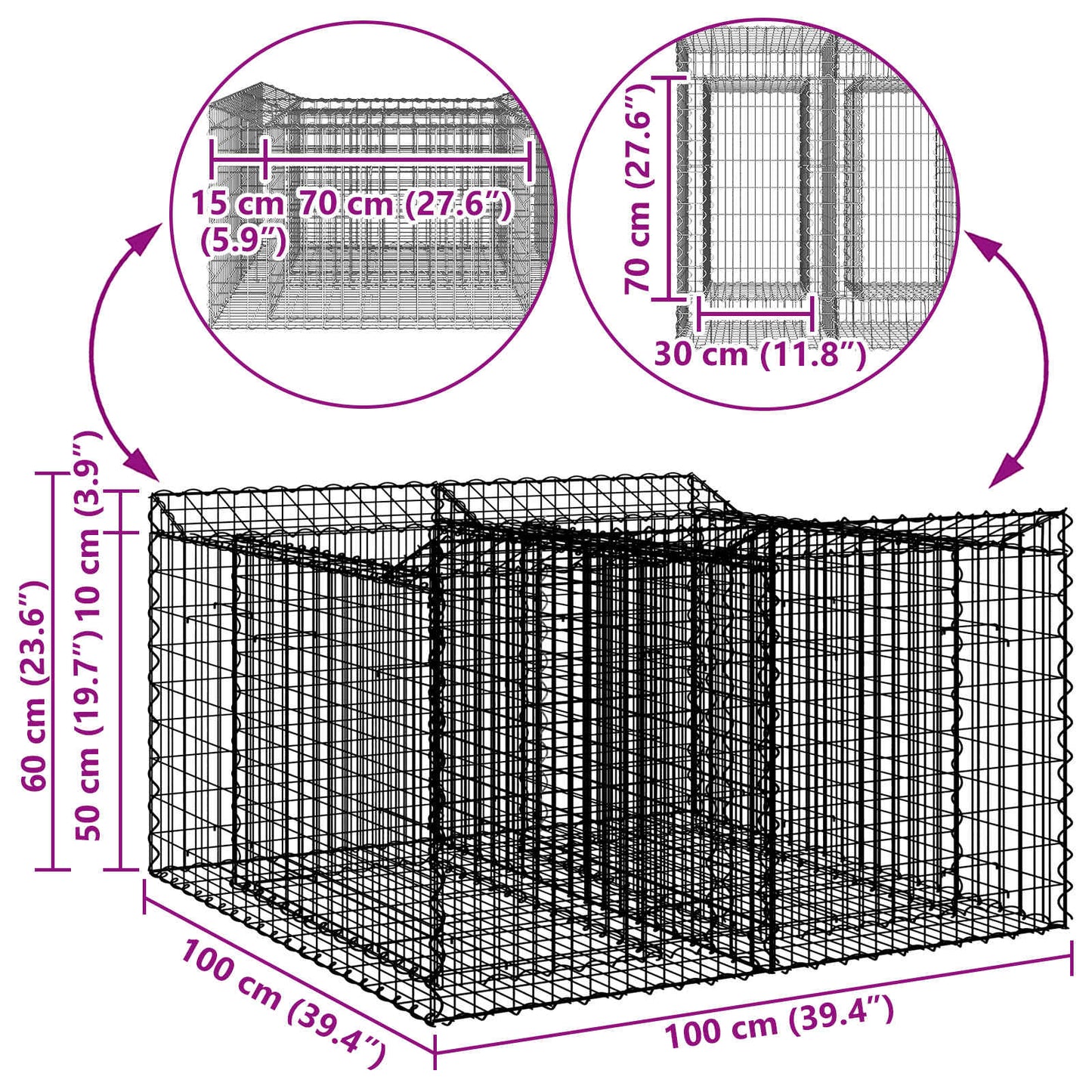 Gabion Raised Bed Silver