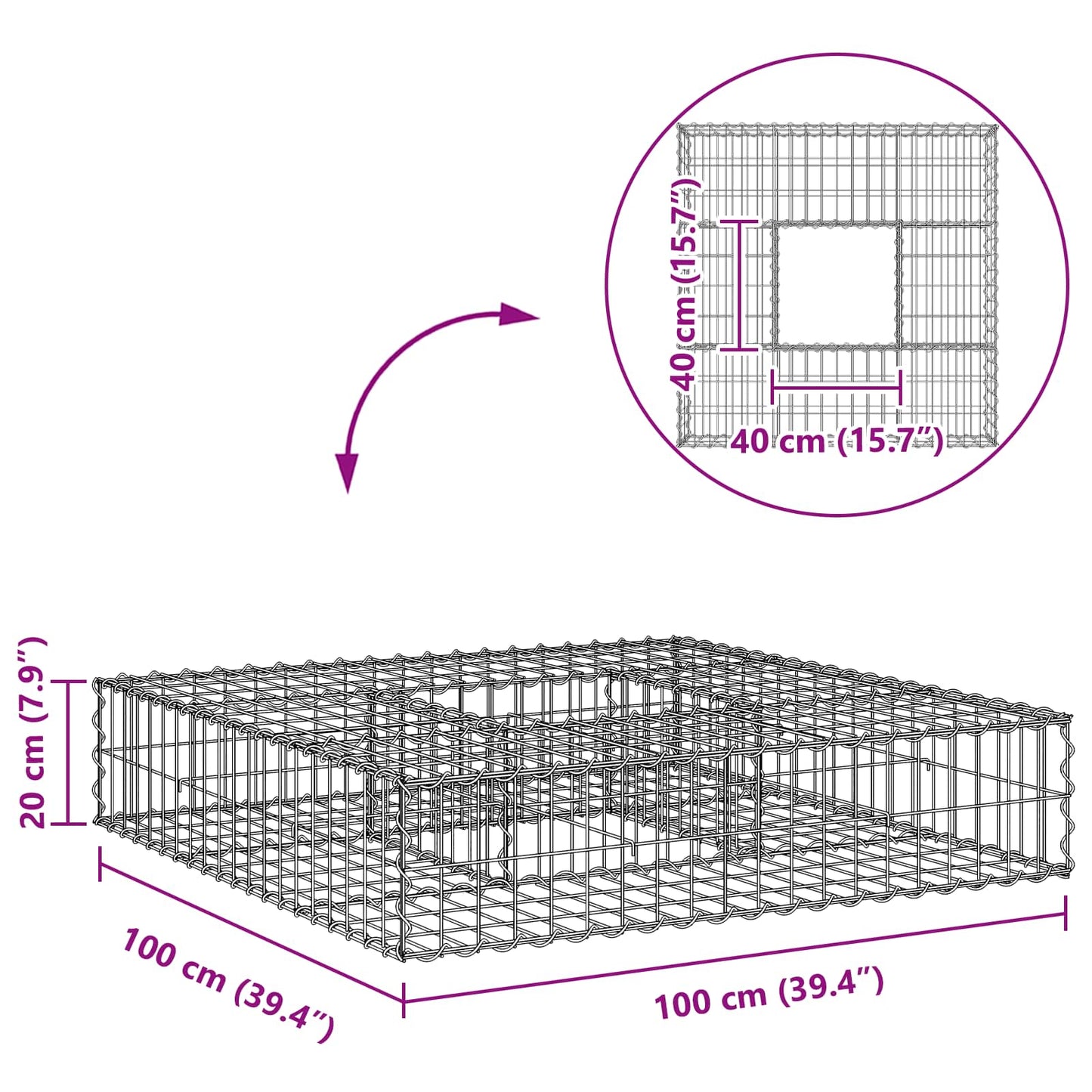 Gabion Raised Bed Silver
