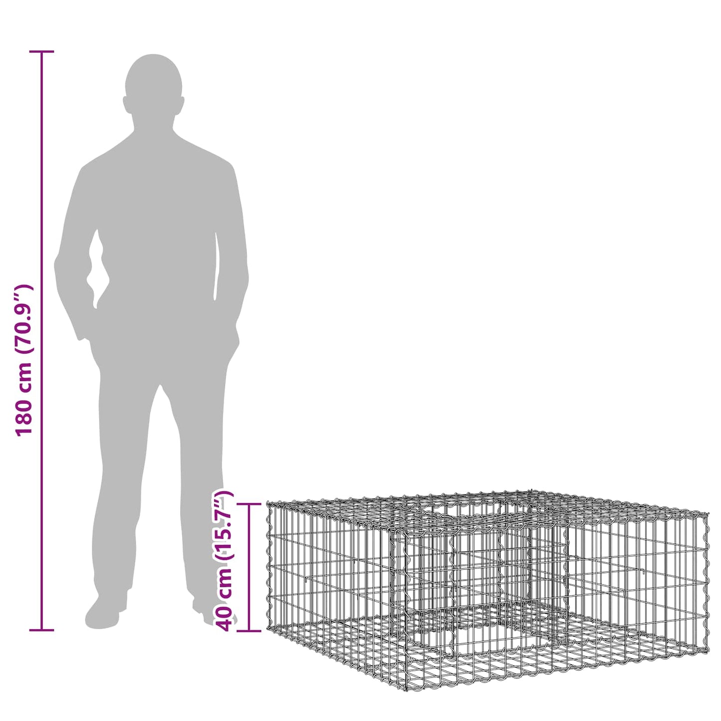 Gabion Raised Bed Silver
