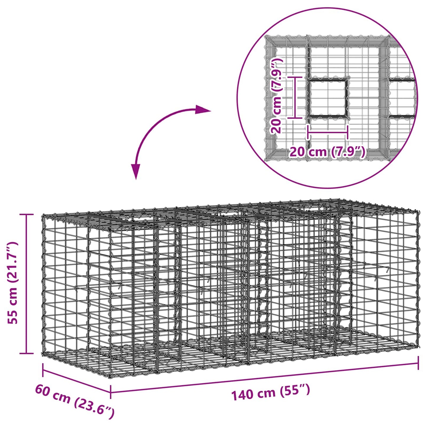 Gabion Raised Bed Silver