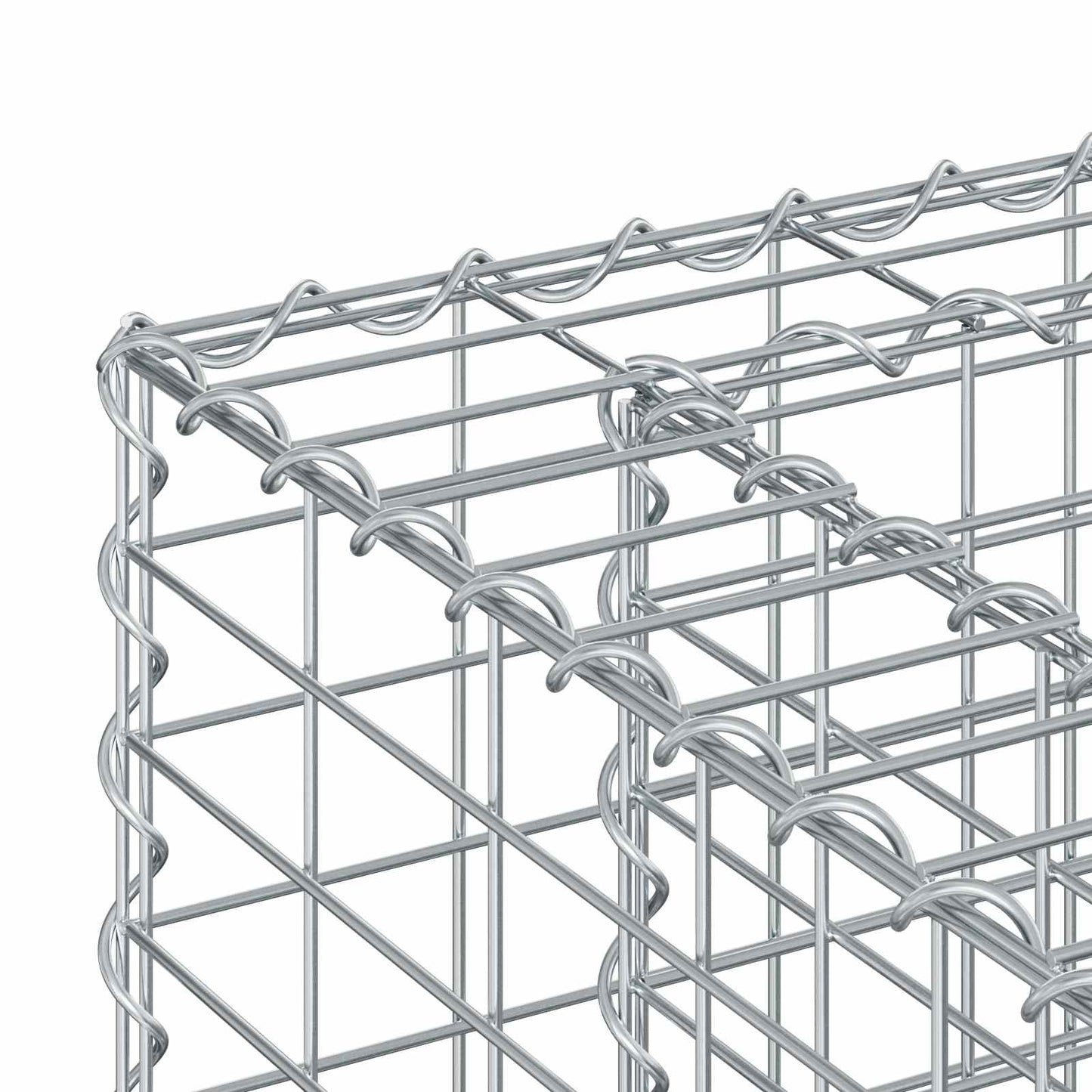 Gabion Raised Bed 50 x 50 x 150 cm Galvanised Steel Silver