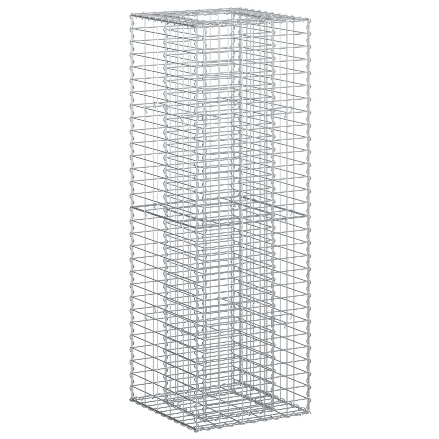 Gabion Raised Bed 50 x 50 x 150 cm Galvanised Steel Silver