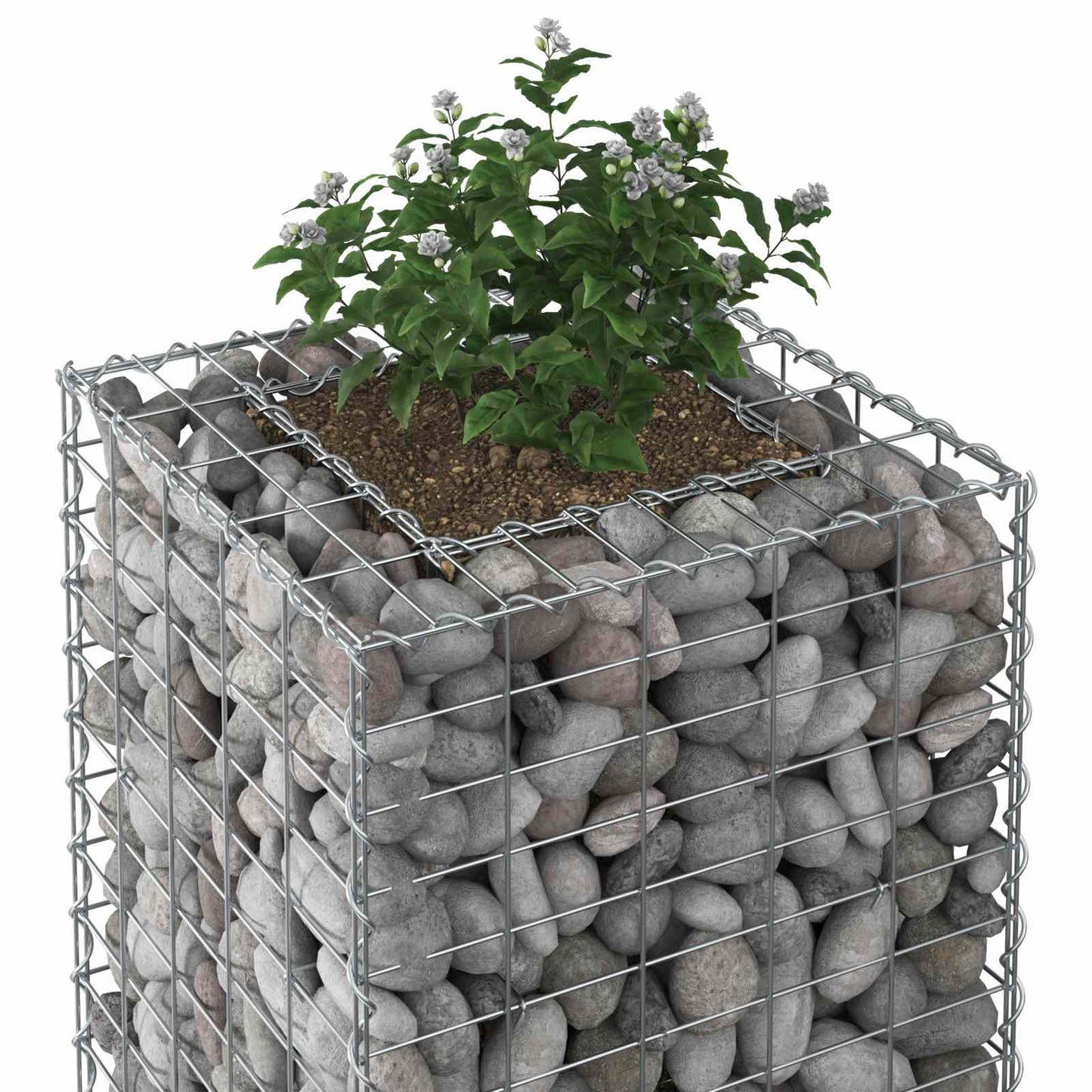 Gabion Raised Bed 50 x 50 x 150 cm Galvanised Steel Silver