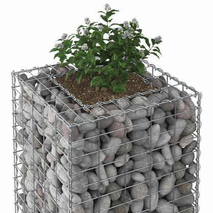 Gabion Raised Bed 50 x 50 x 150 cm Galvanised Steel Silver