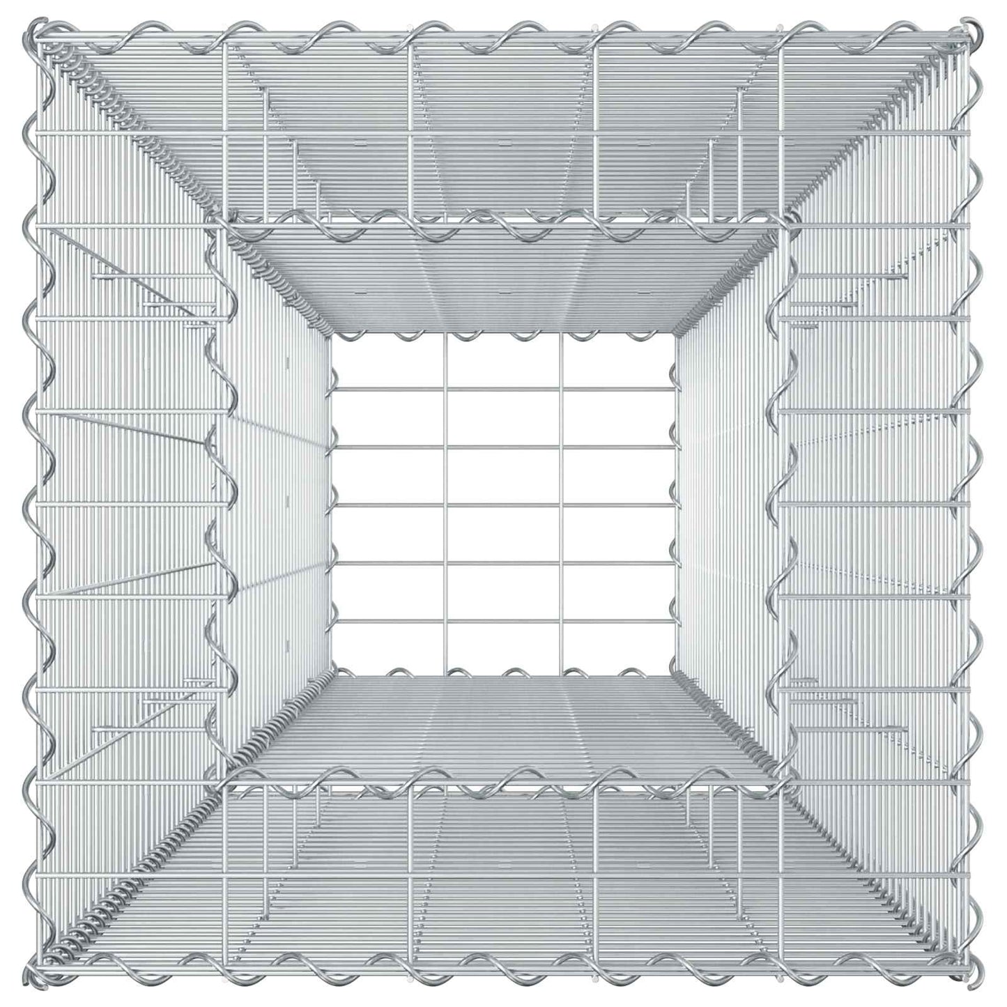 Gabion Raised Bed 50 x 50 x 150 cm Galvanised Steel Silver