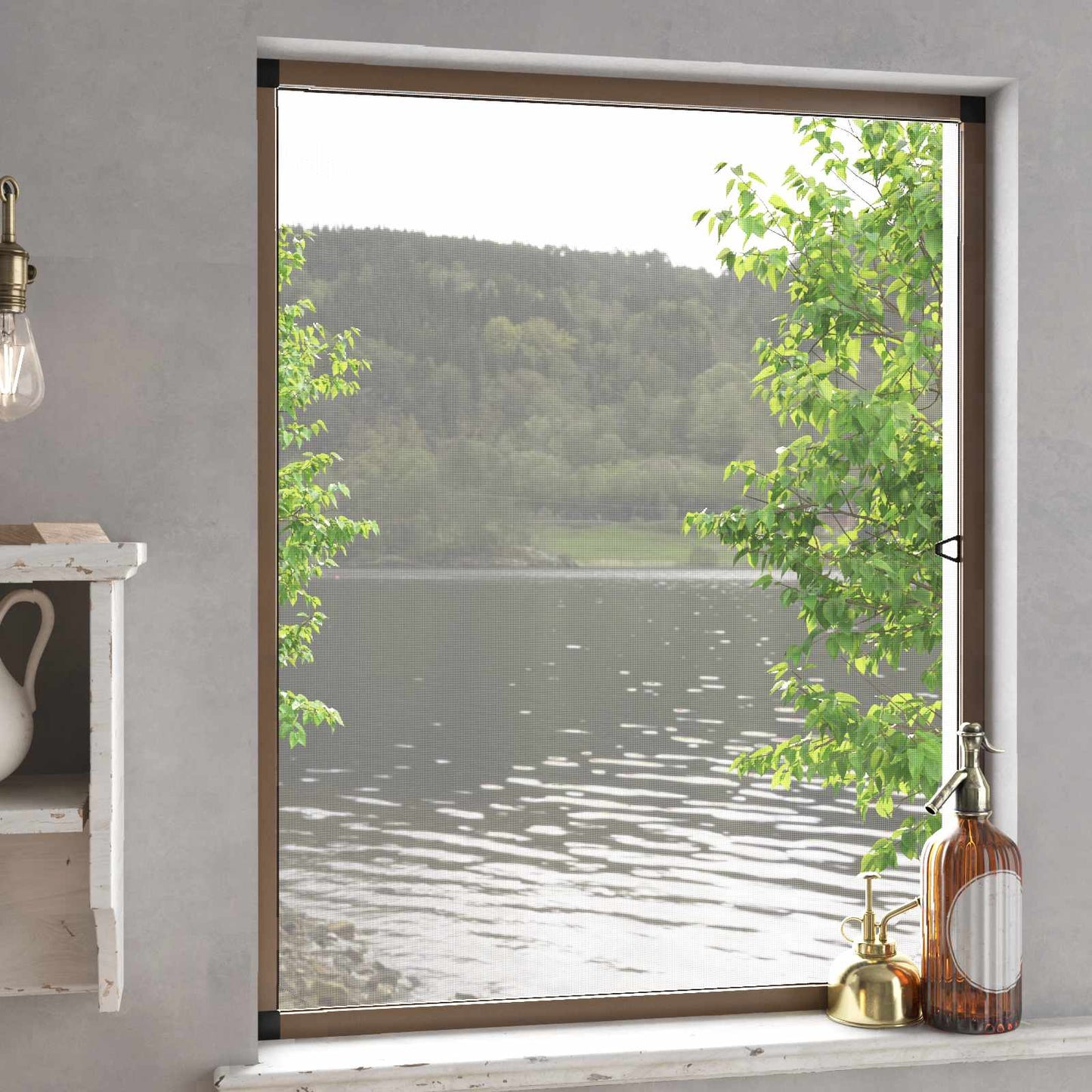 Insect Screen for Windows Brown 130 x 150 cm
