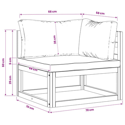 Sectional Corner Sofa with Cushions 2 pcs 2-Seater