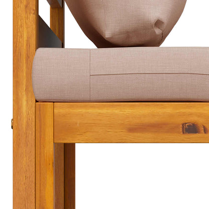 Sectional Sofa Set with Cushions 2 pcs Solid Acacia Wood