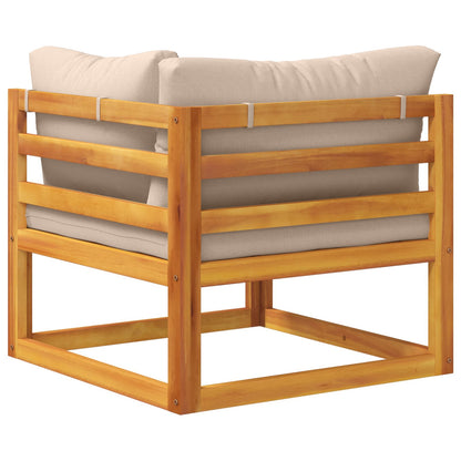 Sectional Corner Sofa with Cushions Solid Acacia Wood Natural