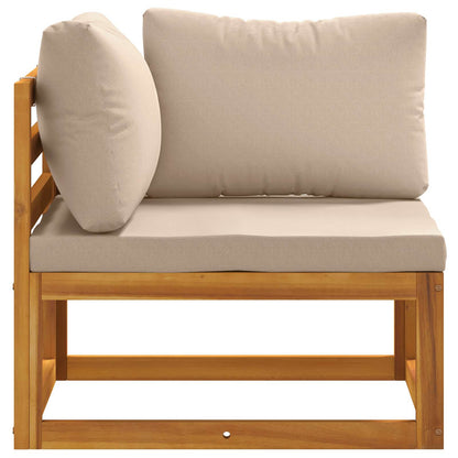Sectional Corner Sofa with Cushions Solid Acacia Wood Natural