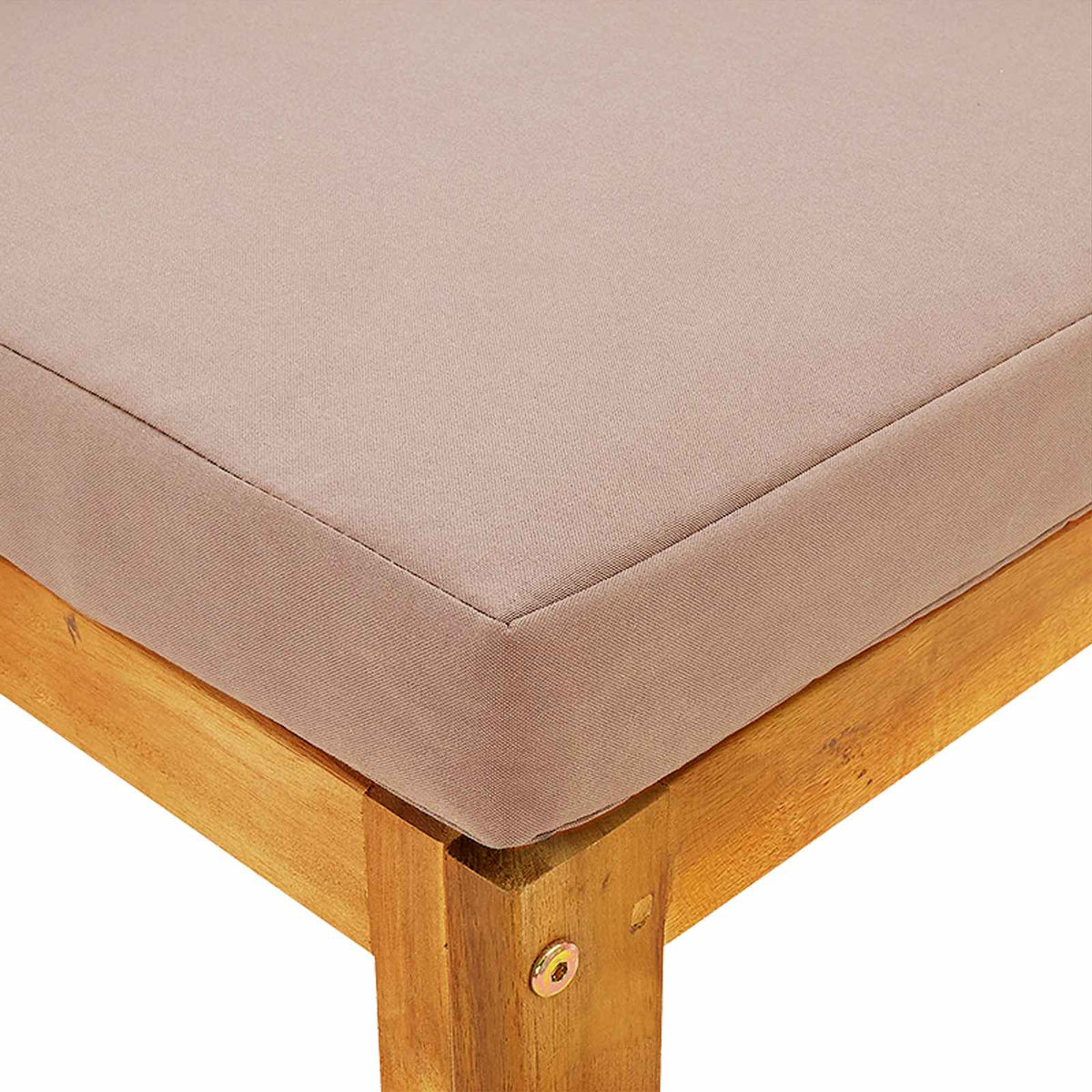 Sectional Middle Sofa with Cushions Solid Acacia Wood Natural
