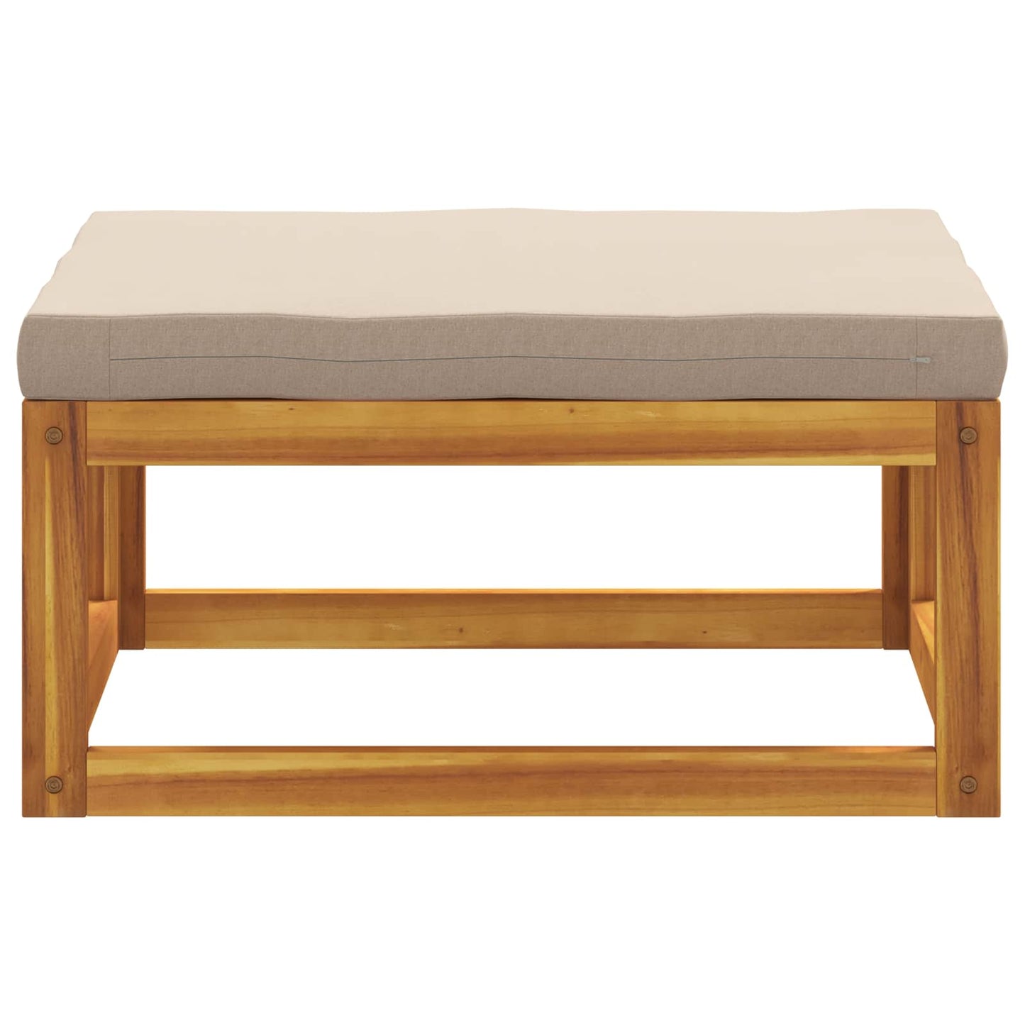 Sectional Footrest with Cushions Solid Acacia Wood Natural