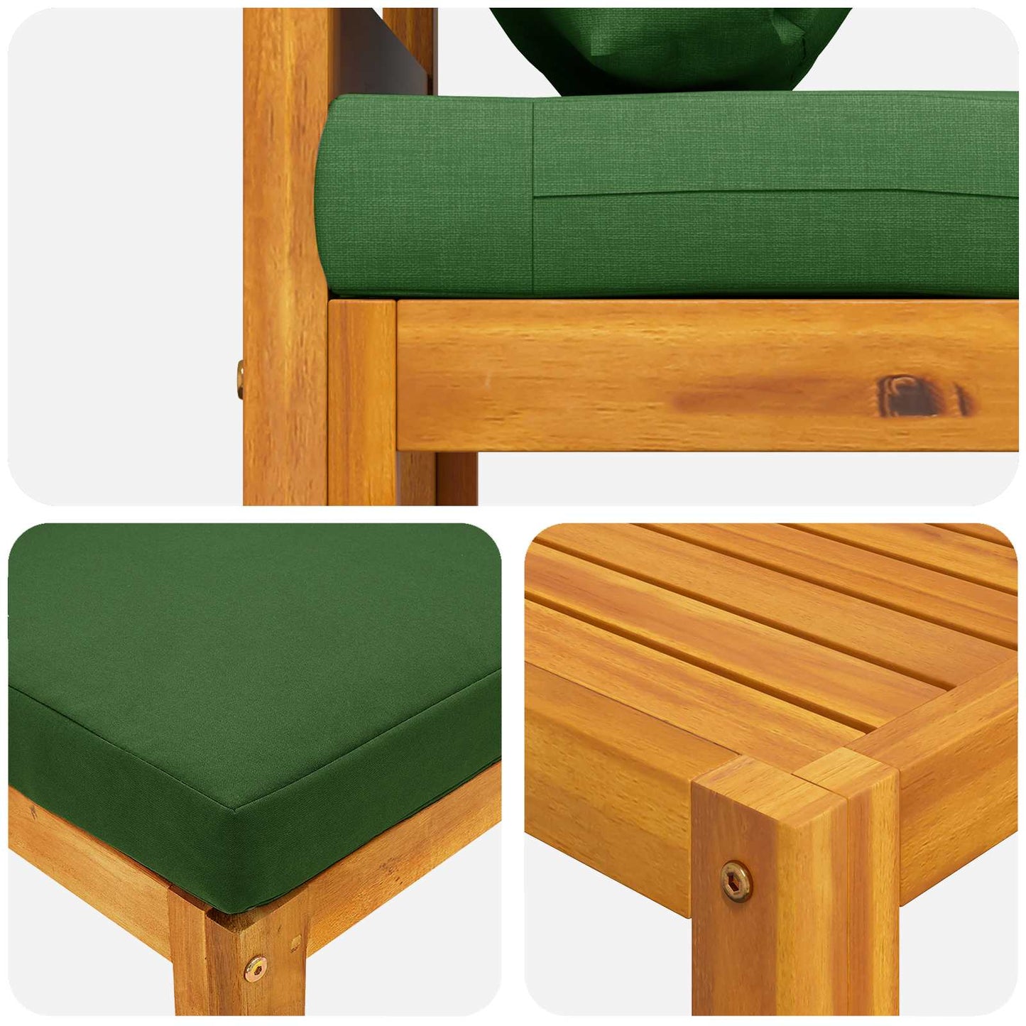 Sectional Sofa Set with Cushions 3 pcs 2-Seater