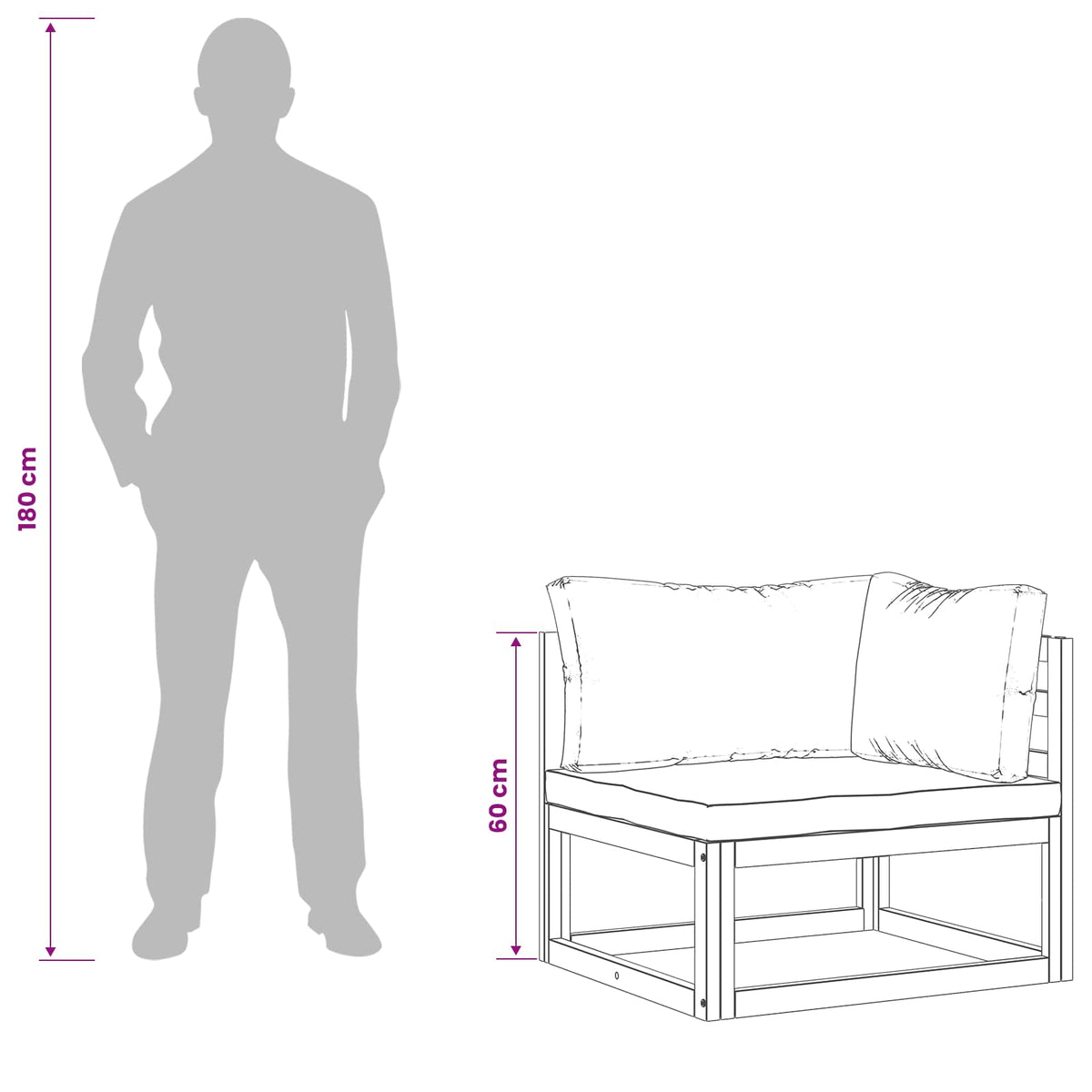Sectional Sofa Set with Cushions 2 pcs 2-Seater
