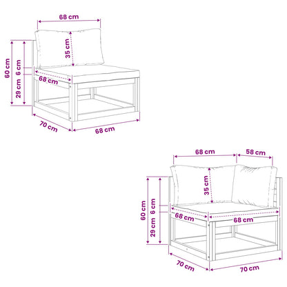 Sectional Sofa Set with Cushions 2 pcs 2-Seater