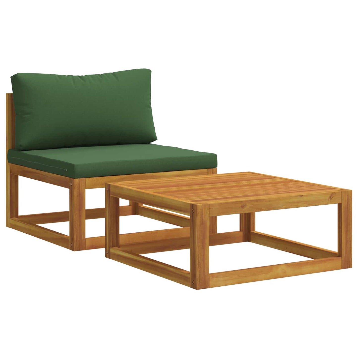 Sectional Sofa Set with Cushions 2 pcs Solid Acacia Wood