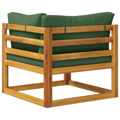 Sectional Corner Sofa with Cushions Solid Acacia Wood Natural