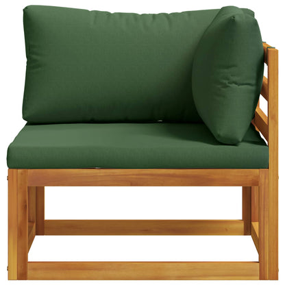 Sectional Corner Sofa with Cushions Solid Acacia Wood Natural