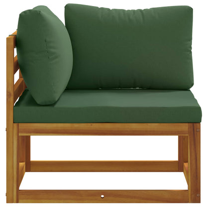 Sectional Corner Sofa with Cushions Solid Acacia Wood Natural